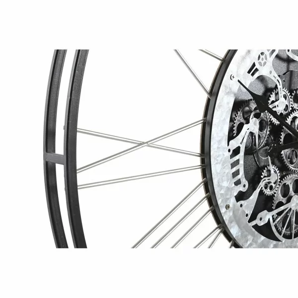 Wall Clock DKD Home Decor Silver Black Iron (80 x 7 x 80 cm)