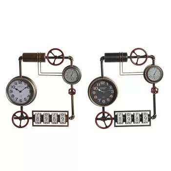 Wall Clock DKD Home Decor 57 x 9,5 x 57 cm Crystal Red...