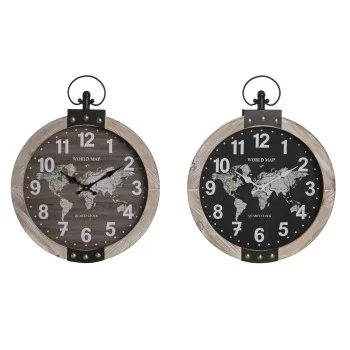 Wall Clock DKD Home Decor 40 x 6,5 x 46 cm Black Brown...