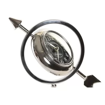 Table clock DKD Home Decor 23 x 8 x 30 cm Silver Aluminium 2