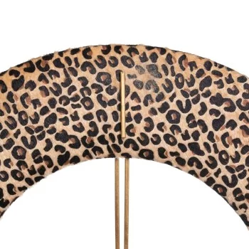 Wall Clock 48 x 3,5 x 48 cm Synthetic Fabric Metal Leopard 2