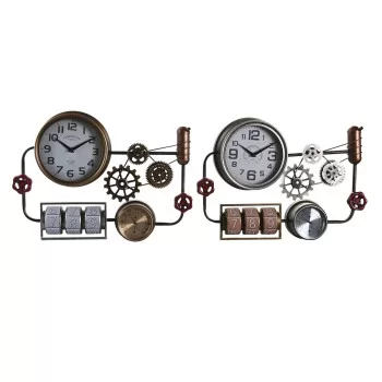 Wall Clock DKD Home Decor 52,5 x 9 x 39,5 cm Crystal Iron...