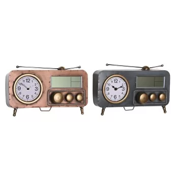 Table clock DKD Home Decor 33 x 11,5 x 26 cm Grey Copper...