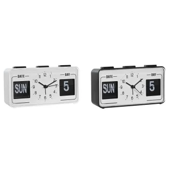 Alarm Clock DKD Home Decor 17 x 5 x 9 cm Black White PVC...