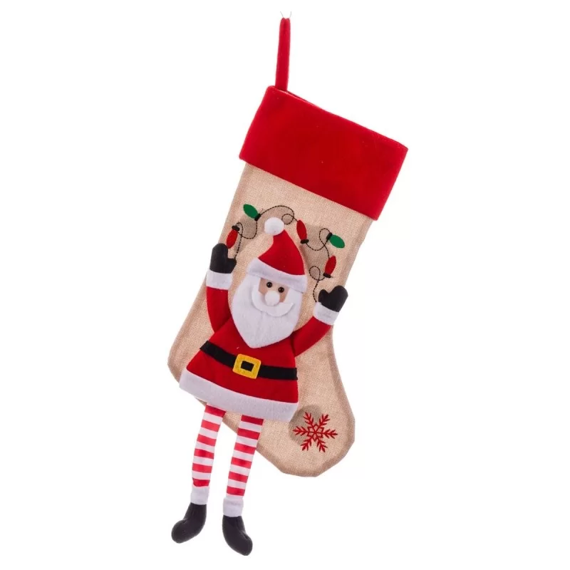 Christmas Stocking Multicolour Fabric Father...