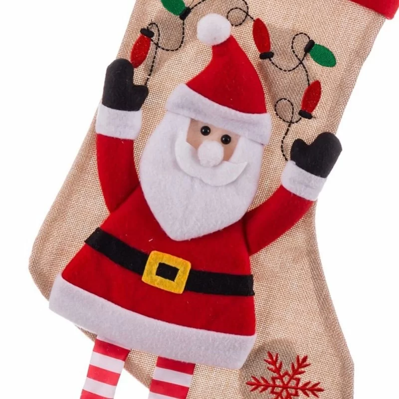 Christmas Stocking Multicolour Fabric Father...