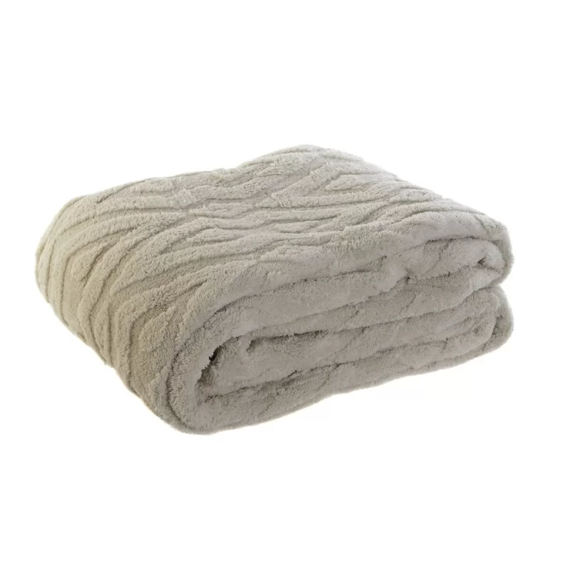 Blanket DKD Home Decor Light grey Rhombus 150 x...