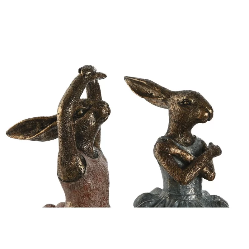 Decorative Figure Home ESPRIT Blue Pink Golden...