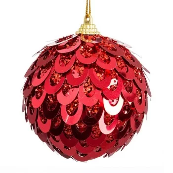 Christmas Baubles Red Plastic Polyfoam 8 x 8 x 8 cm (4...