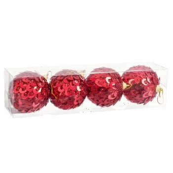Christmas Baubles Red Plastic Polyfoam 8 x 8 x 8 cm (4... 2