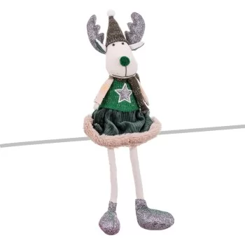 Christmas bauble Green Multicolour Sand Fabric Reindeer...