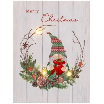 Painting Christmas Multicolour Wood Canvas 30 x 40 x 1,8 cm 2