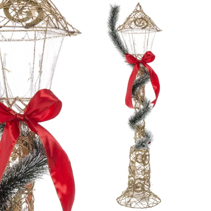 LED Lantern Christmas Multicolour Golden Metal 20 x 20 x 90 cm