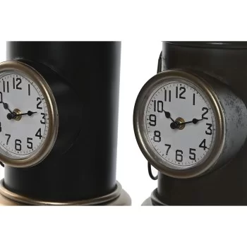 Table clock Home ESPRIT Black Golden Metal polypropylene... 2