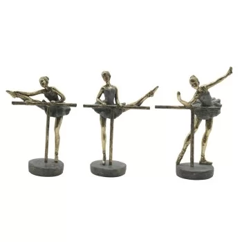 Decorative Figure Home ESPRIT Grey Golden Ballet Dancer...