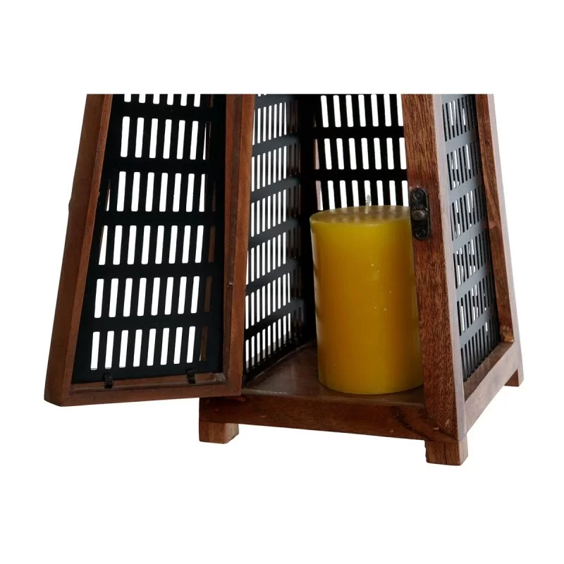 Candleholder DKD Home Decor Black Natural Metal...