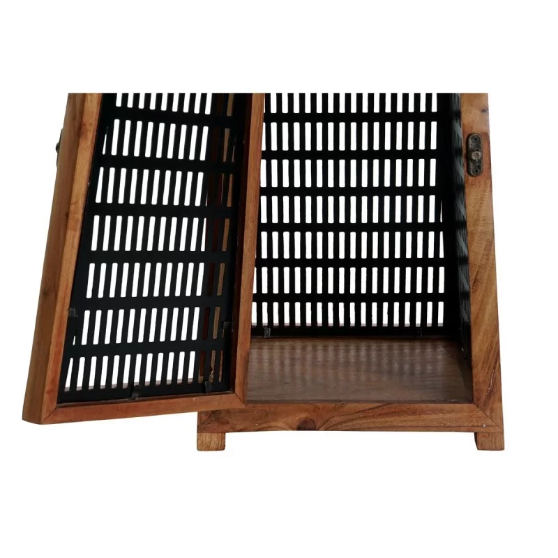 Candleholder DKD Home Decor Black Natural Metal...