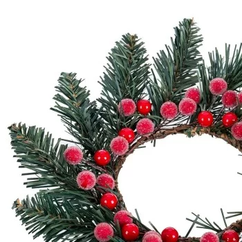 Christmas bauble Candleholder Red Green Plastic 25 cm 2
