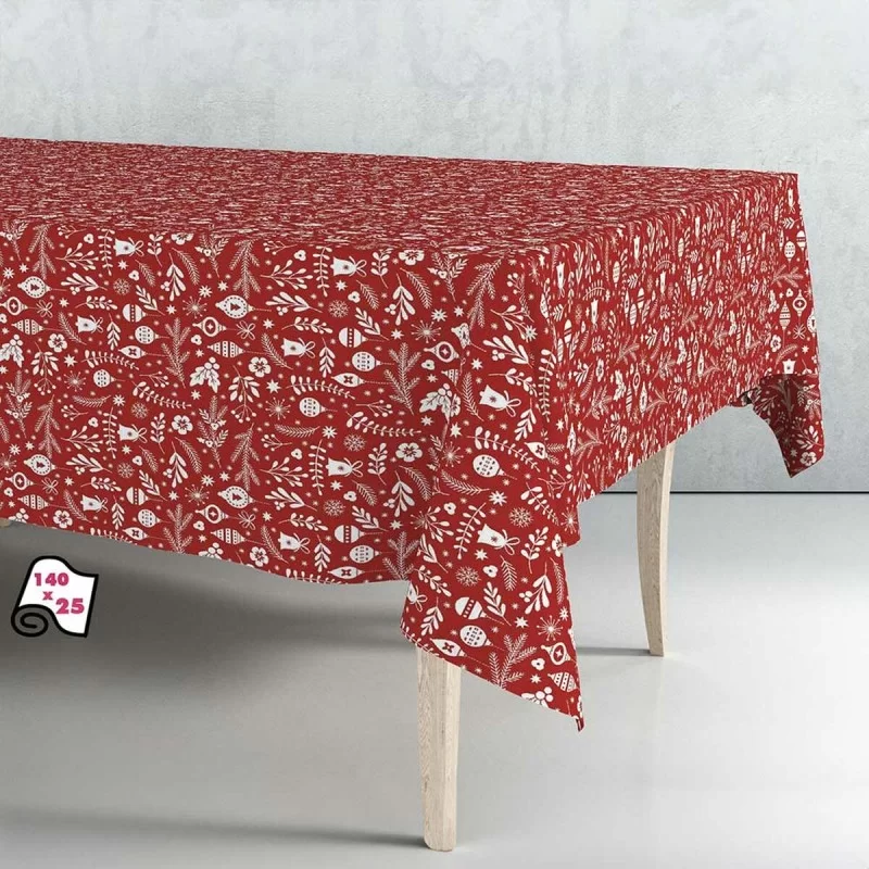 Tablecloth roll Exma Oilcloth Red Christmas 140...