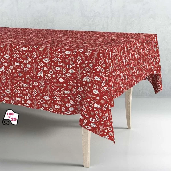 Tablecloth roll Exma Oilcloth Red Christmas 140 cm x 25 m