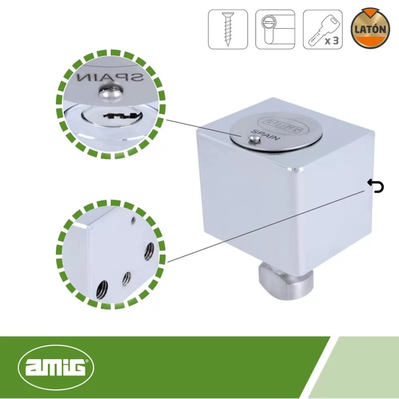 Lock AMIG A24542-670 Brass Chromed 6 x 5 cm...