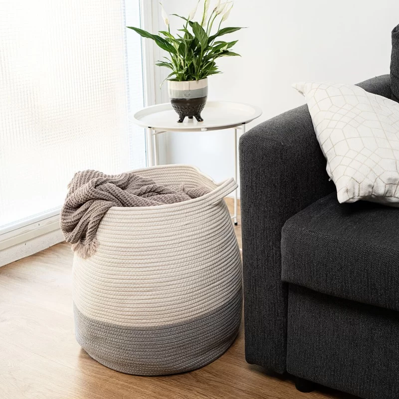 Decorative basket Vinthera Moa Cotton Grey 40 x...