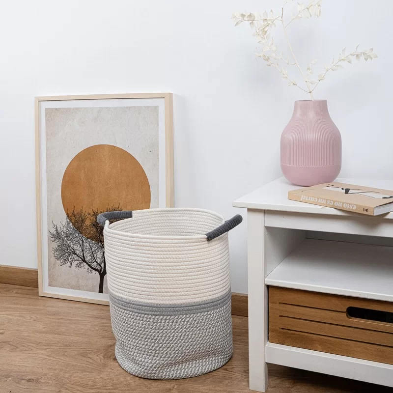 Decorative basket Vinthera Moa Cotton Grey 33 x...