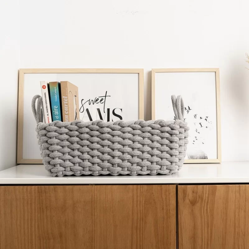Decorative basket Vinthera Moa Cotton Grey 35 x...