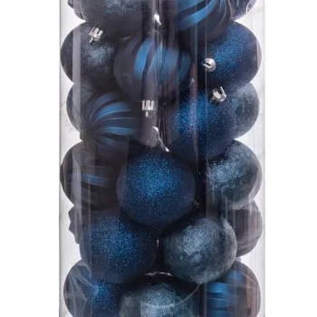Christmas Baubles Blue Plastic 6 x 6 x 6 cm (30 Units) 2