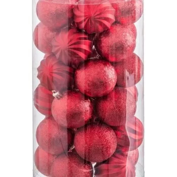 Christmas Baubles Red Plastic 6 x 6 x 6 cm (30 Units) 2