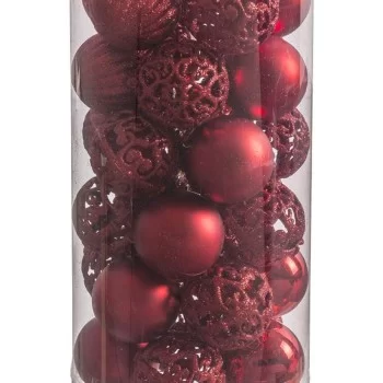 Christmas Baubles Red Plastic 5 x 5 x 5 cm (30 Units) 2