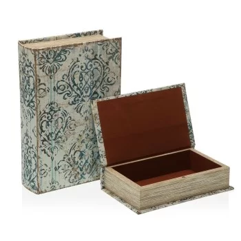 Decorative box Versa Book Canvas MDF Wood 7 x 27 x 18 cm 2