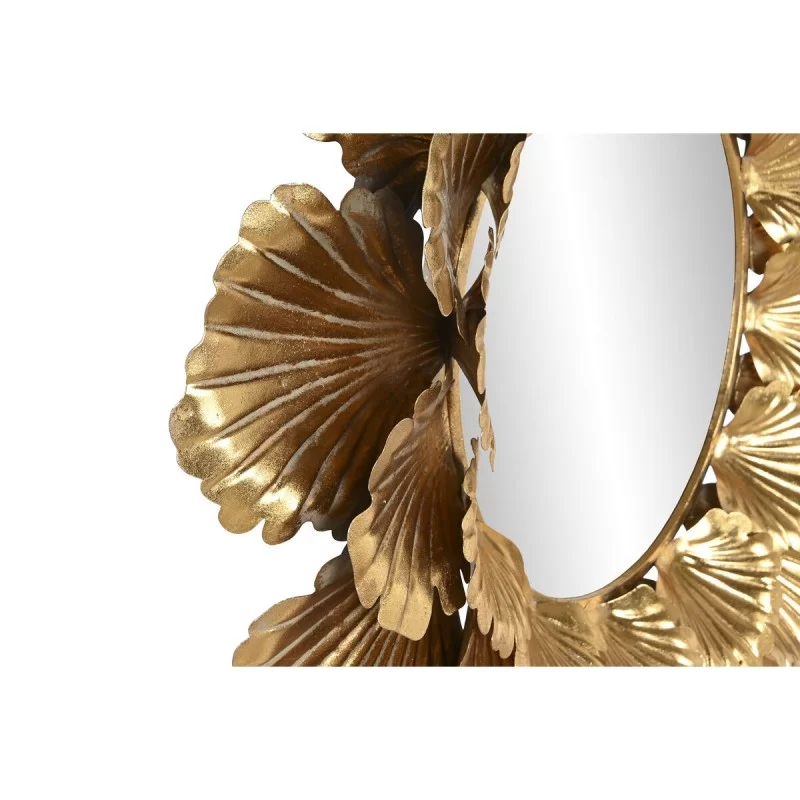 Wall mirror Home ESPRIT Golden Metal Leaf of a...