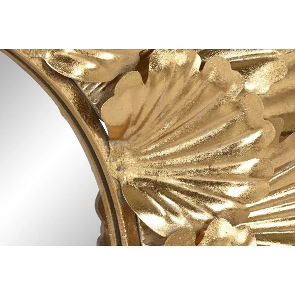 Wall mirror Home ESPRIT Golden Metal Leaf of a plant 76,5 x 8 x 76,5 cm