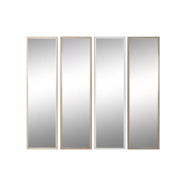Wall mirror Home ESPRIT White Brown Beige Grey Crystal polystyrene 33,2 x 3 x 125 cm (4 Units)