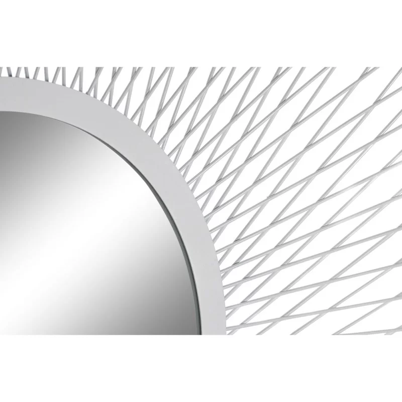 Wall mirror Home ESPRIT White Metal Mirror...