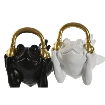 Decorative Figure Home ESPRIT White Black Golden Frog 25... 2