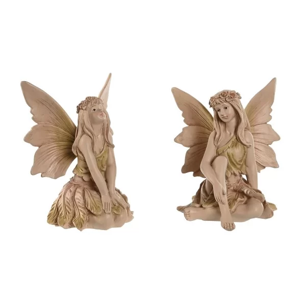 Decorative Figure Home ESPRIT Brown Fairy 22,5 x 20 x 23 cm (2 Units)