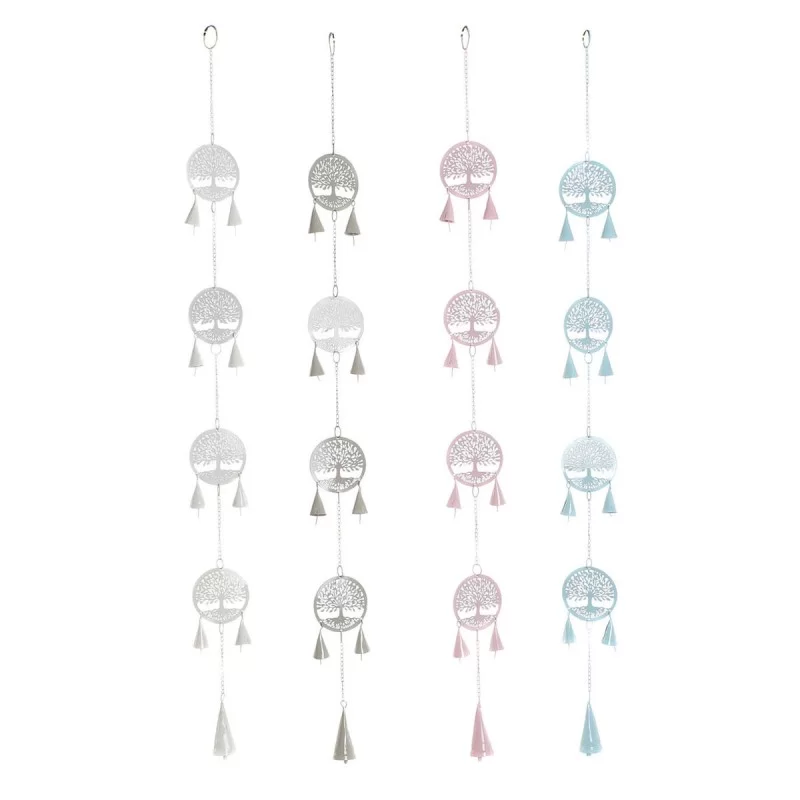 Hanging decoration DKD Home Decor Tree White Beige Grey Pink 7 x 3 x 96 cm (4 Units)
