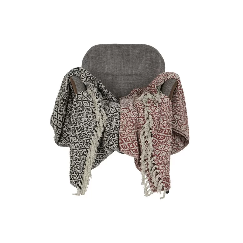 Blanket Home ESPRIT White Black Red Cotton (2...