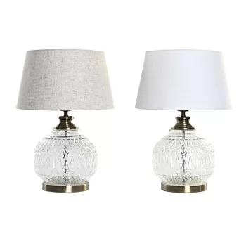 Desk lamp Home ESPRIT White Beige Metal Crystal 38 x 38 x...