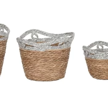Set of Baskets Home ESPRIT White Grey Natural Seagrass... 2
