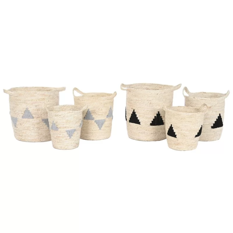 Set of Baskets Home ESPRIT Black Grey Natural...