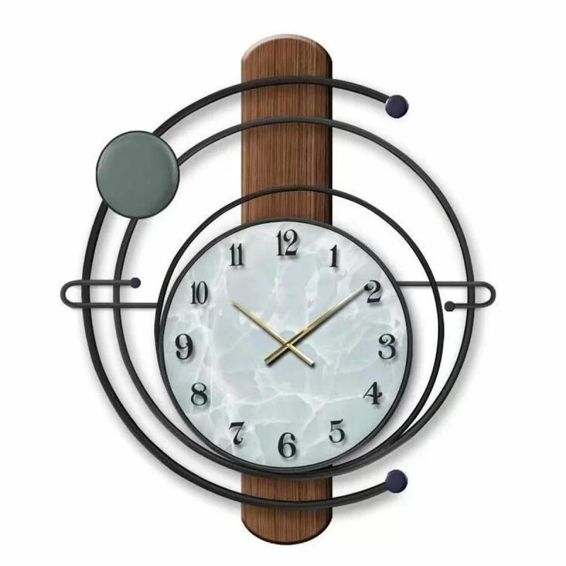Wall Clock DKD Home Decor MDF Black Plastic Modern (Refurbished B)