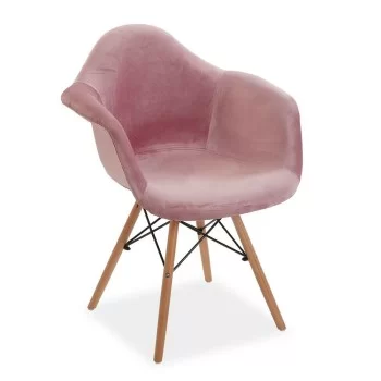 Chair with Armrests Versa Pink Wood polypropylene 64 x 82...