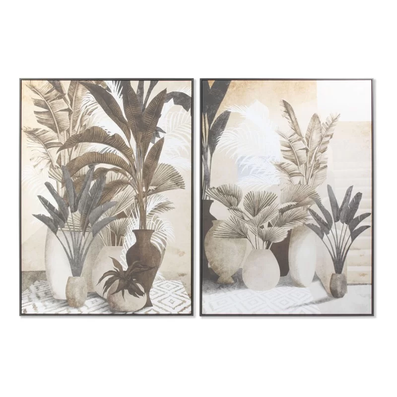 Painting DKD Home Decor Flowers Modern 103,5 x 4,5 x 143 cm (2 Units)