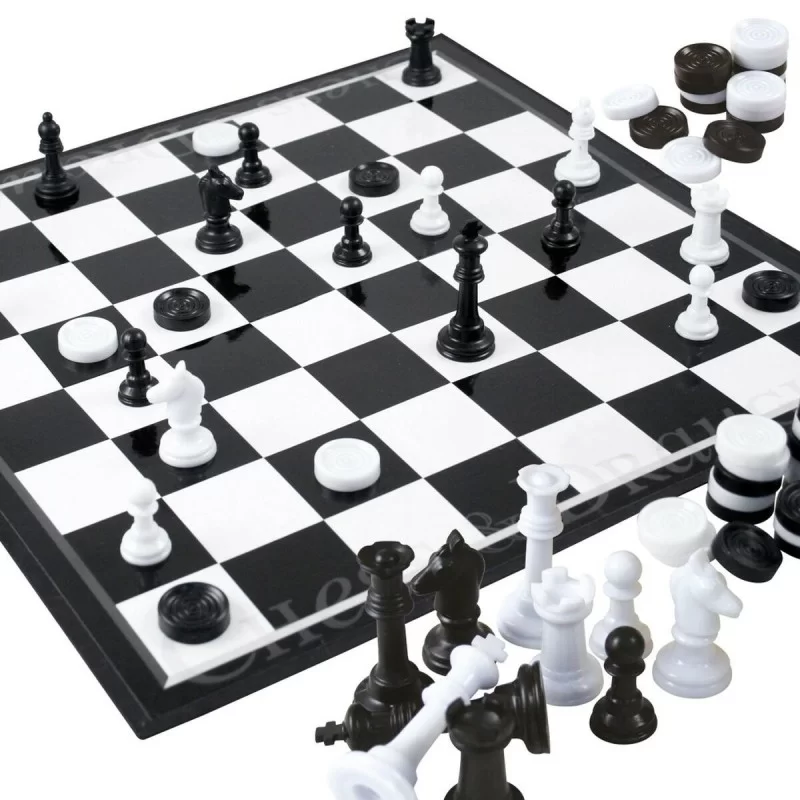 Chess and Checkers Board Colorbaby Plastic (12...