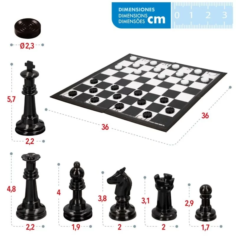 Chess and Checkers Board Colorbaby Plastic (12...