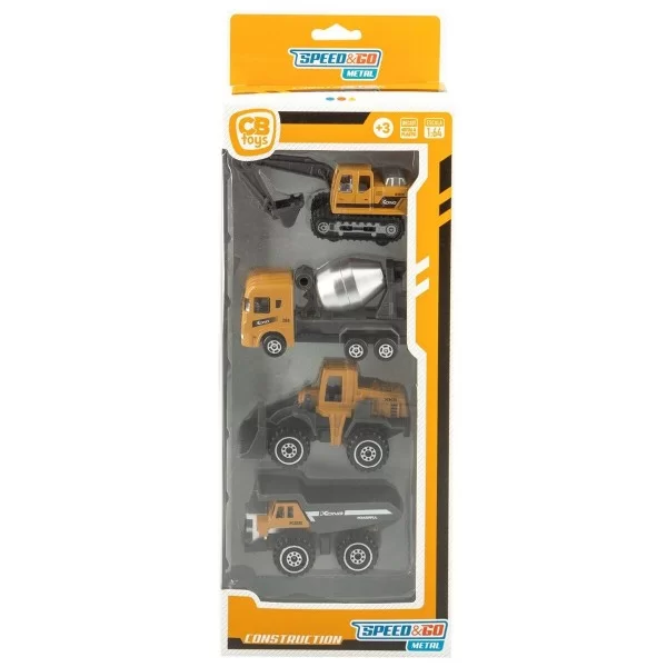 Construction Work Vehicles (Set) Speed & Go 7,5 x 4 x 3 cm (12 Units)