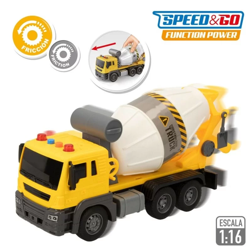 Concrete Mixer Lorry Speed & Go Light Sound 26...